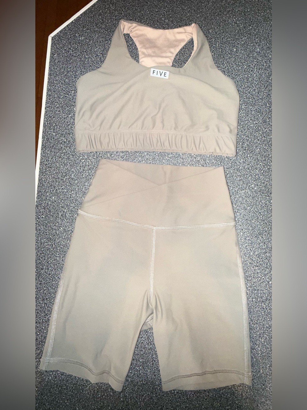 Five the Label Tan Dance Set Bra Top Size Adult Medium & Shorts Size Adult Small